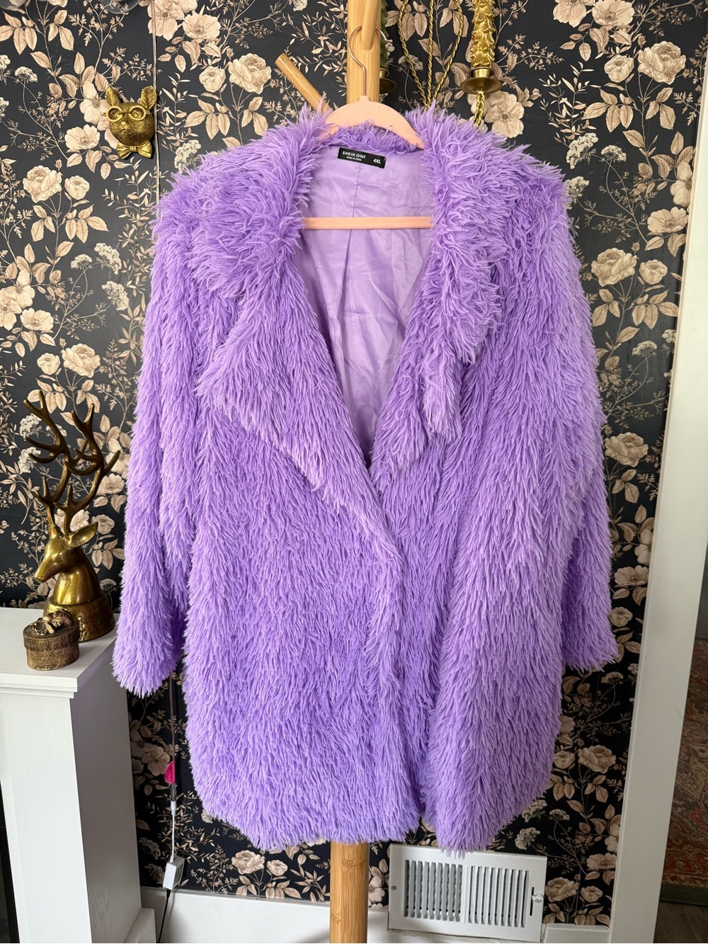 Lavender Faux Fur Coat - Women Jackets & Coats